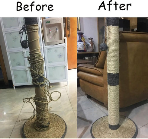 Yangbaga Sisal Rope for Cats - 1/4 Inch - Natural Fiber and Color 66FT...