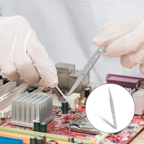 5PCS Soldering Tweezers Needle Nose Tweezers Long Anti-Static Electronic Tweezer Tool Stainless Steel Precision Curved Anti-slip Upgraded Set for ...