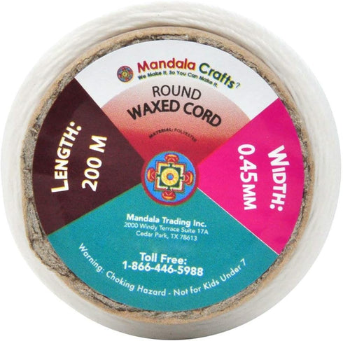 Round Waxed Thread for Leather Sewing - Leather Thread Wax String Polyester Cord for Leather Craft Stitching Bookbinding by Mandala Crafts 0.45mm ...