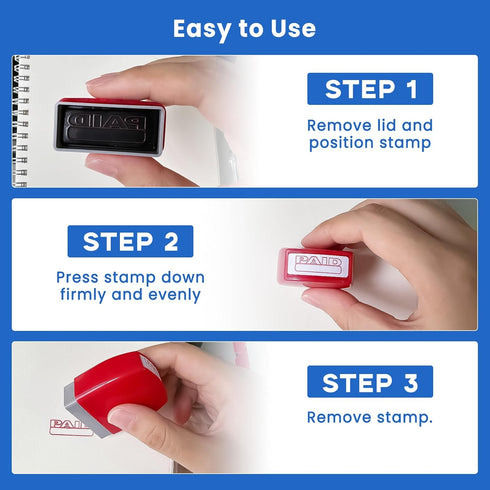 Self Inking Office Stamp Set for Approved Paid Completed Copy Faxed Scanned 8 PCS Stamps Busines Stamps Message Account Work Stamp...