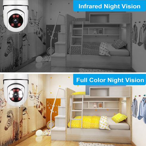 Light Bulb Security Camera 3MP, WiFi 2.4G&5G Security Outdoor &Indoor Camera, Home 360°Surveillance Cam with Motion Detection Alarm Night Vision L...