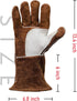 YESWELDER 14-Inch Welding Gloves - Cow Leather, Heat/Fire Resistant for Forge/Mig/Stick Welding, Oven/Grill/Fireplace Mitts with Soft Lining - Ide...