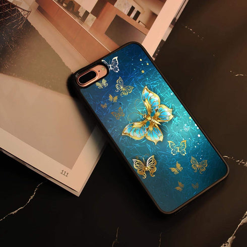 for iPhone 8, iPhone 7, iPhone SE 2 (2020), Art Design Soft Back Case Phone Cover, HOT12154 Blue Butterfly...