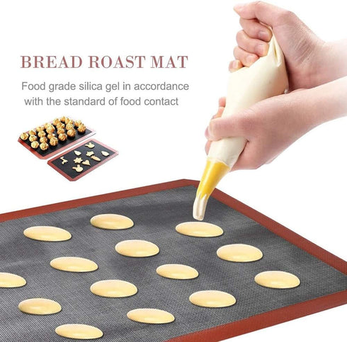 Silicone Hollow Baking Mat Set 3Pcs NonStick Oven Liner Perforated Mesh Pad Breathable Fiberglass Baking Mat Heat-Resistant Cooking Bakeware Mat f...