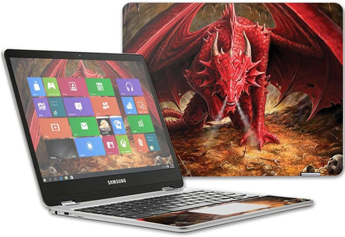 MightySkins Skin Compatible with Samsung Chromebook Plus 12.3"(2017 - Angry Dragon | Protective, Durable, and Unique Vinyl wrap Cover | Easy to Ap...