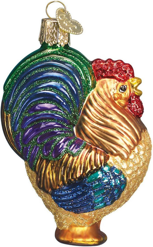 Old World Christmas Rooster Glass Blown Ornaments for Christmas Tree...