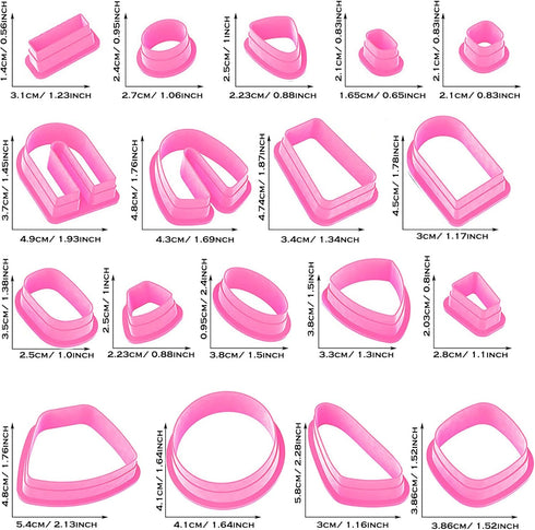 Yayatty 400 PCS Polymer Clay Cutters Set, 18 Shapes Clay Earring Cutters with Earrings Accessories, Clay Pattern Cutting Molds, Plastic Clay Cutte...