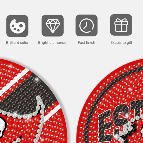 8 Pcs Diamond Painting Coasters Kit, DIY Football Diamond Art Coasters with Holder for Tampa Bay Adults Kids...