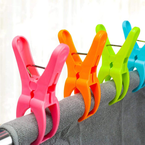 8 Pack Beach Towel Clips for Beach Chairs, 4-1/2 Inch Large Pool Chair Clips for Towels-Cruise Essentials, Clothes Pins to Keep Towel from Blowing...