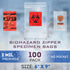 APQ Biohazard Specimen Bags, 6 x 9 Inch. Pack of 100 Clear Zipper Specimen Bags. 2 Wall Polyethylene Specimen Bag. 2 Mils Specimen Biohazard Bag. ...