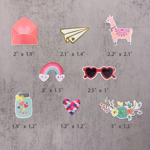 120pcs Scrapbook Stickers Cardstock Stickers Love Stickers Decorative Masking Stickers for Personalize Laptop Scrapbook Daily Planner and Crafts...