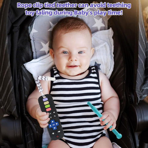 Teething Toys for Babies 0-6 6-12 12-18 Months Bpa Free Teething Sticks and Remote Teether for Babies Baby Sensory Chew Toys for Infants Babies 0-...