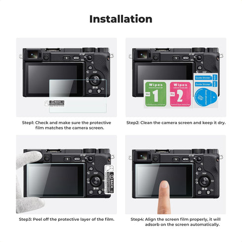 K&F Concept [3pcs Screen Protector & Hot Shoe Cover for Sony NEX 7/NEX 6/NEX 6L/NEX 5/NEX 3N/A6600/A6100/A6400/A6300/A6000/A5000 Camera, Ultra Cle...