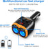 PD20W USB-C QC3.0 Fast Charger Car Adapter 120W 2-Socket Cigarette Lighter Adapter 12/24V with Dual USB-A Separate Switch LED Voltmeter Replaceabl...