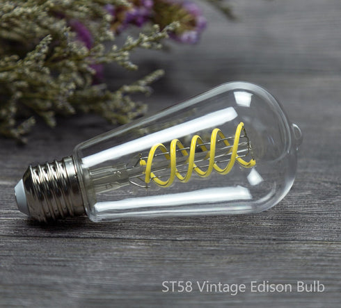 BORT Dimmable LED Edison Bulbs, 6W Equivalent to 60W Vintage Light Bulb, E26 5000K ST58/ST19 LED Bulbs, Antique Flexible Spiral LED Filament Light...