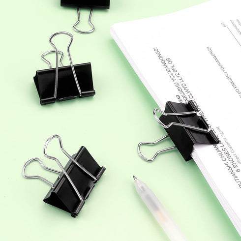 ZZTX Black Binder Clips Paper Clamps Clips Medium Size, 1.3 Inches, 36 Pack...