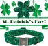 Elegant little tail St. Patrick's Day Dog Collar with Flower, Dog Collar Flowers Green Clover Girl Dog Collar Pet Gift Adjustable Dog Collar for S...