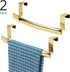 mDesign Steel Over Door Curved Towel Bar Storage, Hanger for Cabinet or Cupboard, Holder Rack for Kitchen, Bathroom - Holds Hand/Dish Towels, Wash...