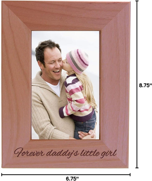 CustomGiftsNow Forever Daddy's Little Girl - Engraved Wood Picture Frame (4x6 Vertical)...