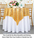 ShinyBeauty Sequin Tablecloth-Gold Sequin Table Overlay and Sequin Tablecloth/Linen for Wedding/Party/Event/Decoration-Gold (36inx36in)...