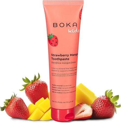 Boka Fluoride Free Toothpaste- Nano Hydroxyapatite, Remineralizing, Sensitive Teeth, Whitening- Dentist Recommended for Adult, Kids Oral Care- Str...