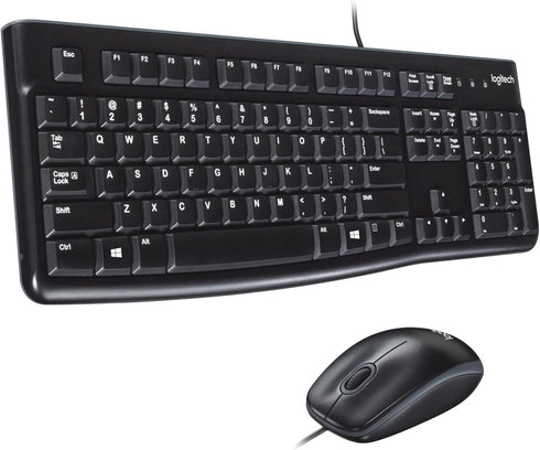 Logitech Mk120 Wired Keyboard + Mouse Combo, USB 2.0, Black...