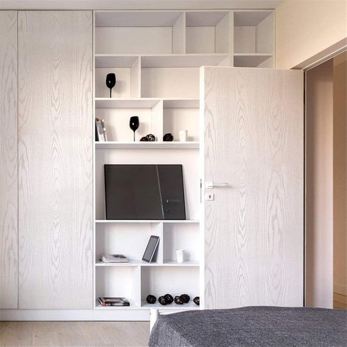 Yancorp 10ft Textured White Contact Paper Peel and Stick Wallpaper, White Wood Contact Paper for Cabinets,Pull and Stick Countertops Contact Paper...