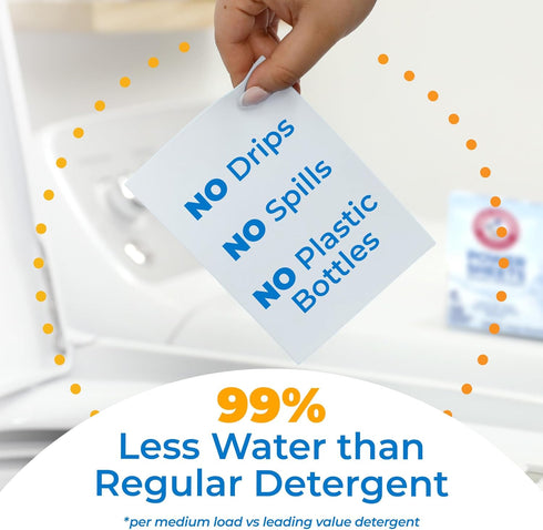 Arm & Hammer Power Sheets Laundry Detergent, Fragrance Free 50ct, 50 loads...
