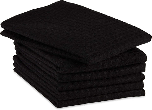 DII Recycled Cotton Kitchen Collection Dishtowel Set, 18x26, Black, 6 Piece...