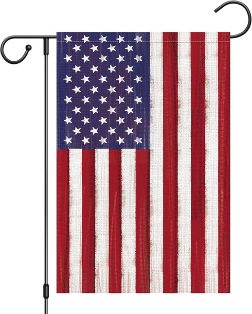 American Flag USA Garden Flag 12x18 Inch Double Sided, Patriotic 4th of July Yard Flag for Independence Day Outdoor House Decorations (1PC,ONLY FL...