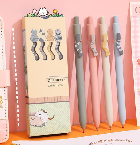 Cute Cat Tails Pens Kawaii Aesthetic pens 0.5mm Fine Point Smooth Writing Black Ink Gel Pens, Quick Dry Retractable Ballpoint Pen...