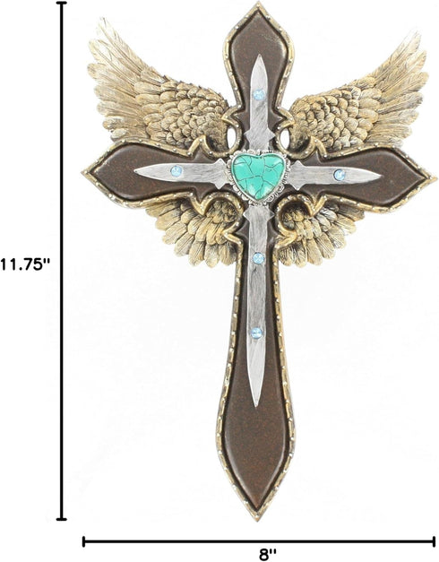 LL Home 12498 Blue Heart Layered Cross Wings...