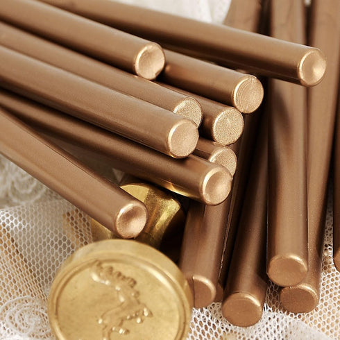 Classic Antique Gold Sealing Wax Stick, Wax Seal Stick for Mini Glue Gun, DIY Wedding Invitation Decoration - Pack of 16...