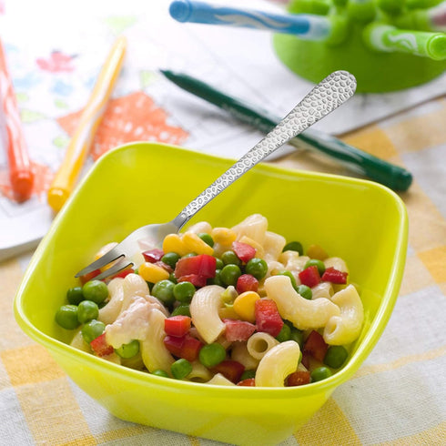 HaWare 9-Piece Toddler Kids Silverware Flatware Set, Stainless Steel Hammered(Adult Look) Preschooler Eating Utensils, Adult Diet Tableware, Inclu...