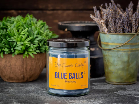 Blue Balls - Blueberry Scented Candle - Funny- 6 Ounce Jar Candle...