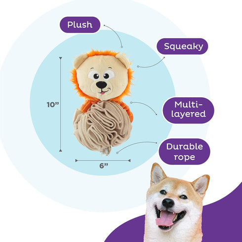 Outward Hound Nina Ottosson Stuff N' Snuffle Interactive Plush Dog Puzzle and Snuffle Ball for Dogs, Snuffle Ball, Dog Enrichment Toys, Plush, Mul...