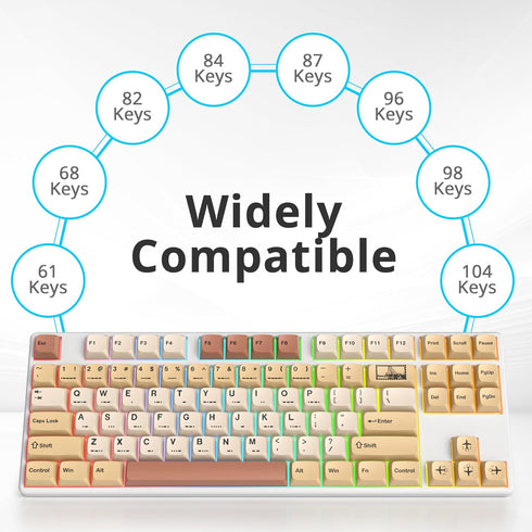 surmen 139 XDA Profile PBT Keycaps 75 Percent, Custom keycaps Dye Sublimation with ISO Keys for 61/68/82/87/108 Mechanical Keyboard (Stamp)...