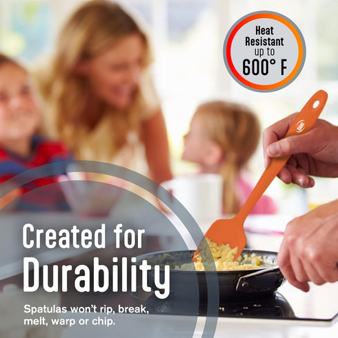 Kaluns Silicone Spatula Set, 4 Rubber Spatulas 600°F Heat Resistant, Nonstick Seamless Design with Stainless Steel Core, Dishwasher Safe, BPA free...