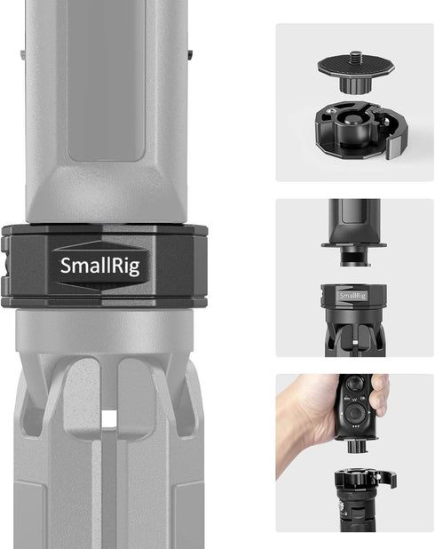 SmallRig Universal TransMount Quick Release Adapter for Mini Tripod and Monopod to Gimbal Stabilizer and Camera Accessories, Featuring a 1/4"-20 M...