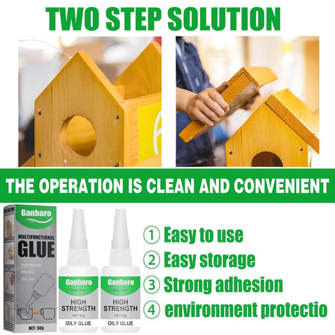 2 Pcs Welding High-Strength Oily Glue, Clear Craft Glue | Extra Strength Waterproof Instant Glue for Plastic, Wood, Ceramics, Metal | Dry in 10s (...