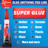 Super Glue, 24-Pack Single-Use Tubes 3 Gram Each, Super Fast, Liquid & Strong Adhesive Superglue, Glue for Hard Plastics, DIY Craft, Ceramics, Fra...