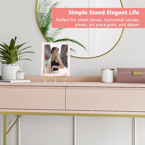 6 Pack 3 Size Iron Display Stand, Gold Easel Plate Display Photo Holder Stand, Displays Picture Frams, Decorative Plates, Tablets, Books and Artwo...
