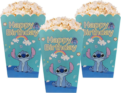 12Pcs Stitch Party Popcorn Boxes,Stitch Birthday Theme Party Supplies...