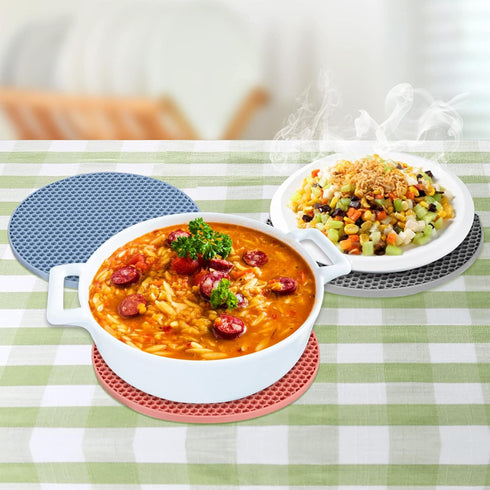 Silicone Trivets for Hot Pots and Pans, 2 Pcs Silicone Hot Pads for Kitchen, Trivets for Hot Dishes, Heat Resistant, Non-Slip Silicone Trivets for...