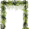CLONG 5pack Wisteria Garland Flower Garland Artificial Flowers Wisteria Vines Fake Ivy Flowers Total 33ft (White)...