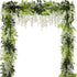 CLONG 5pack Wisteria Garland Flower Garland Artificial Flowers Wisteria Vines Fake Ivy Flowers Total 33ft (White)...