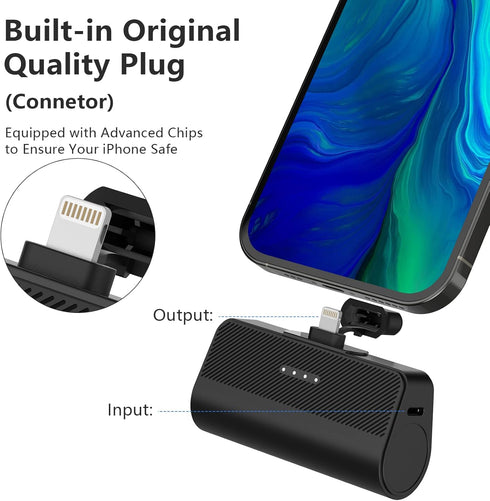 Mini Portable Charger for iPhone, 4850mAh Ultra-Compact Small Power Bank Cute Battery Pack Compatible with iPhone 14/14 Pro Max/13/13 Pro Max/12/1...