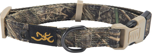 Browning Classic Preformance Webbing Pet Collar, Fully Adjustable, Available in Solid Colors and Camo Patterns, Realtree MAX-7, Large...