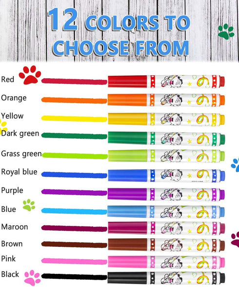 Dog Hair Dye Temporary, Dog Nail Polish Pet Safe Hair Dye, 12 Color Easy Washed Dog Dye Non Toxic Temporary for Pet Safe Hair Dye...