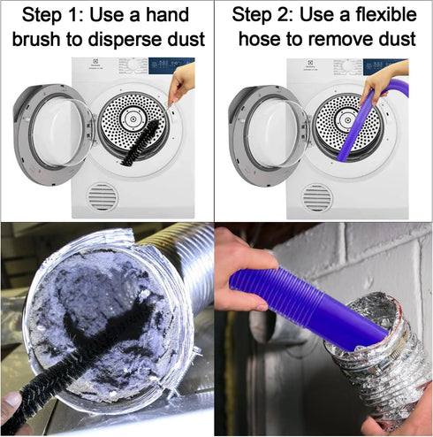 Dryer Vent Cleaner Kit & Refrigerator Condenser Coil Brush Compatible Shark Rocket HV300 HV301 & Rotator NV751 NV650 NV800 Series & Small Shop vac...